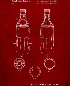 PP432-Burgundy Coke Bottle Display Cooler Patent Poster