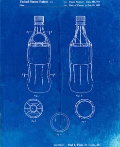 PP432-Faded Blueprint Coke Bottle Display Cooler Patent Poster