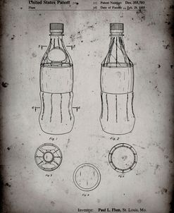 PP432-Faded Grey Coke Bottle Display Cooler Patent Poster