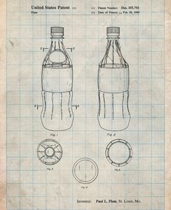 PP432-Antique Grid Parchment Coke Bottle Display Cooler Patent Poster