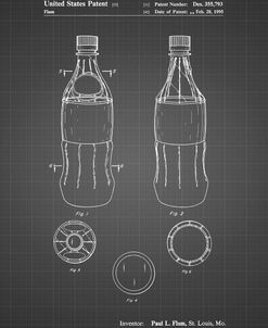 PP432-Black Grid Coke Bottle Display Cooler Patent Poster