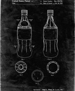 PP432-Black Grunge Coke Bottle Display Cooler Patent Poster