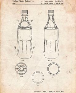PP432-Vintage Parchment Coke Bottle Display Cooler Patent Poster