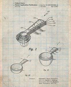 PP484-Antique Grid parchment Stacking Measuring Cups Patent Poster