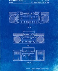 PP448-Faded Blueprint Hitachi Boom Box Patent Poster