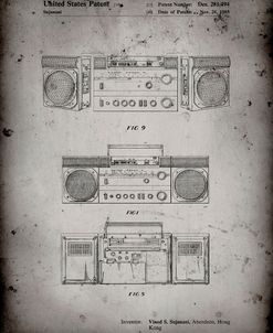 PP448-Faded Grey Hitachi Boom Box Patent Poster