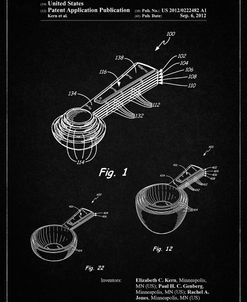 PP484-Vintage Black Stacking Measuring Cups Patent Poster