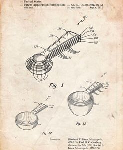 PP484-Vintage Parchment Stacking Measuring Cups Patent Poster