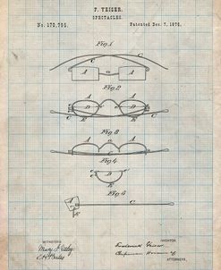 PP487-Antique Grid Parchment Eye Glasses Patent Poster