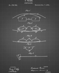 PP487-Black Grid Eye Glasses Patent Poster