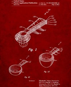 PP484-Burgundy Stacking Measuring Cups Patent Poster