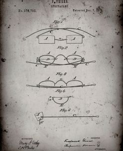 PP487-Faded Grey Eye Glasses Patent Poster