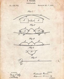 PP487-Vintage Parchment Eye Glasses Patent Poster