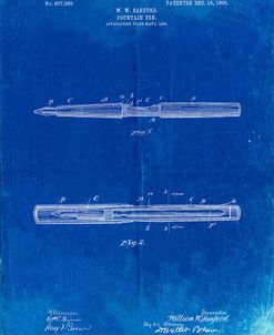 PP494-Faded Blueprint Sanford Fountain Pen 1905 Patent Poster
