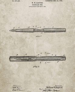 PP494-Sandstone Sanford Fountain Pen 1905 Patent Poster