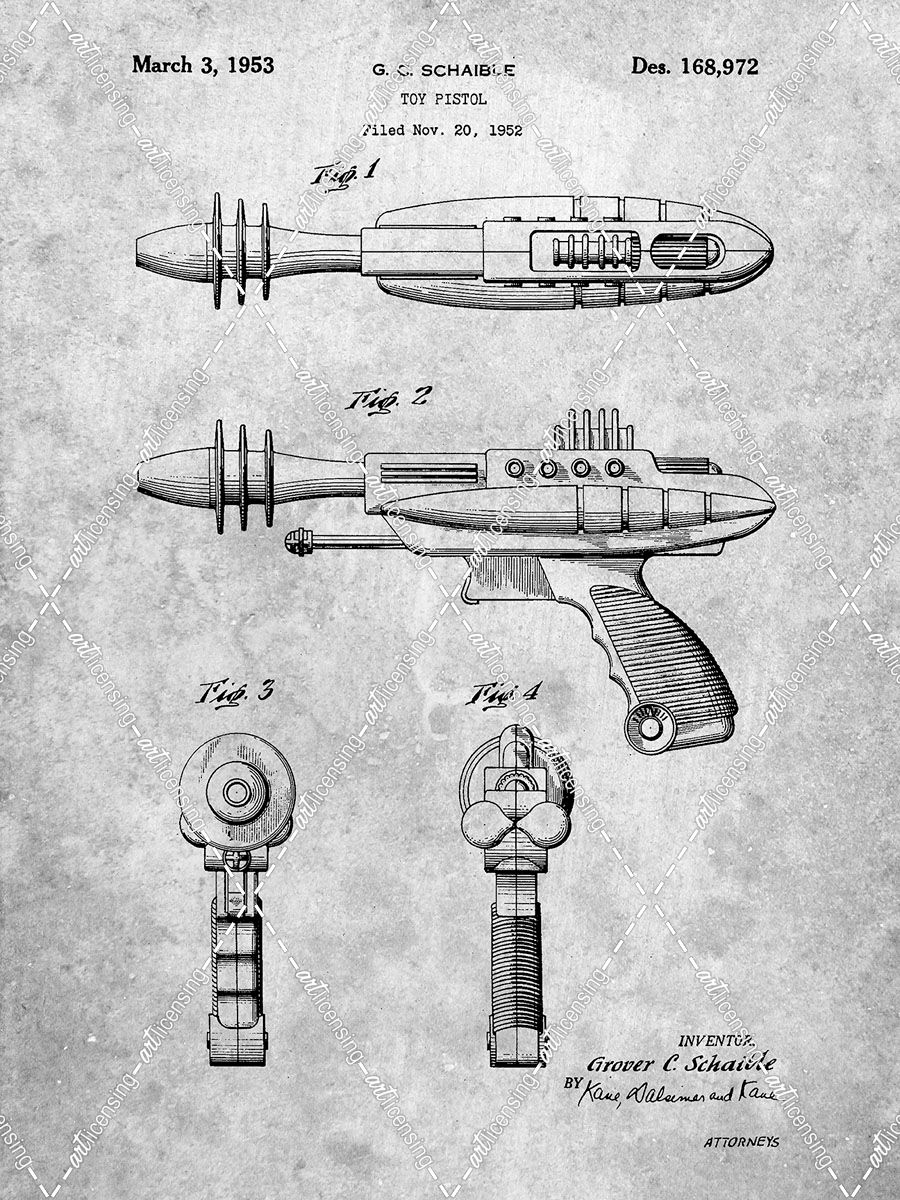 PP498-Slate Toy Laser Gun Patent Print