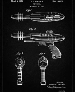 PP498-Vintage Black Toy Laser Gun Patent Print