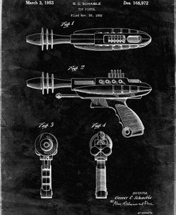 PP498-Black Grunge Toy Laser Gun Patent Print