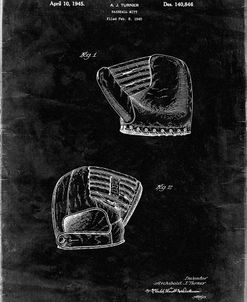 PP538-Black Grunge A.J. Turner Baseball Mitt Patent Poster