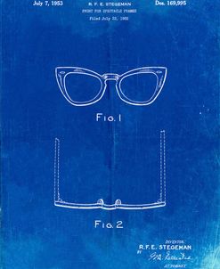 PP541-Faded Blueprint Ray Ban Horn Rimmed Glasses Patent Poster