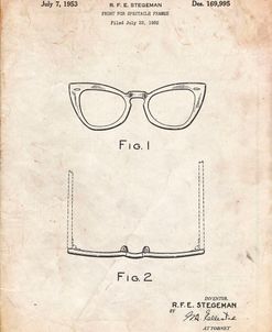 PP541-Vintage Parchment Ray Ban Horn Rimmed Glasses Patent Poster