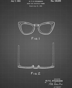 PP541-Black Grid Ray Ban Horn Rimmed Glasses Patent Poster