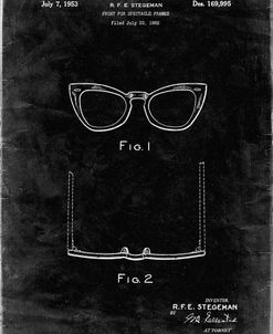 PP541-Black Grunge Ray Ban Horn Rimmed Glasses Patent Poster