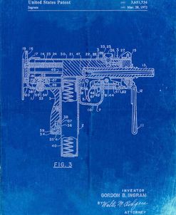 PP584-Faded Blueprint Mac-10 Uzi Patent Poster