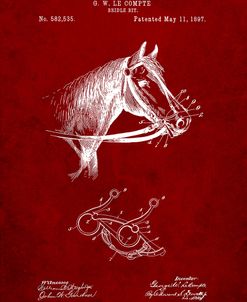 PP611-Burgundy Horse Bridle Bit Poster