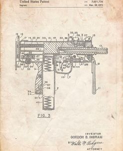 PP584-Vintage Parchment Mac-10 Uzi Patent Poster