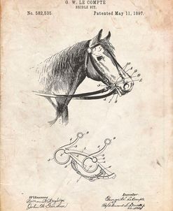 PP611-Vintage Parchment Horse Bridle Bit Poster
