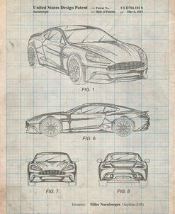 PP708-Antique Grid Parchment Aston Martin D89 Carbon Edition Patent Poster