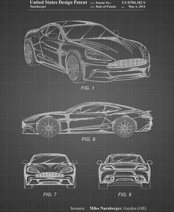 PP708-Black Grid Aston Martin D89 Carbon Edition Patent Poster