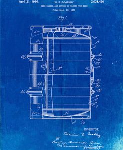 PP727-Faded Blueprint Beer Barrel Patent Poster