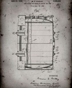 PP727-Faded Grey Beer Barrel Patent Poster