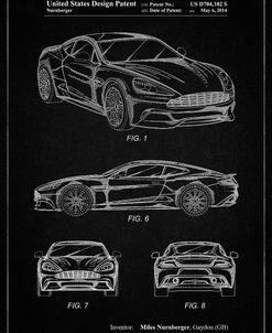 PP708-Vintage Black Aston Martin D89 Carbon Edition Patent Poster