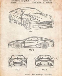 PP708-Vintage Parchment Aston Martin D89 Carbon Edition Patent Poster