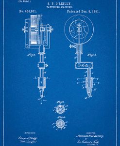PP814-Blueprint First Tattoo Machine Patent Poster
