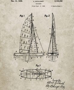 PP769-Sandstone Collapsable Sailboat Poster