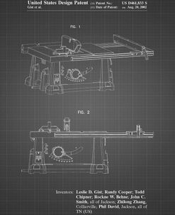 PP999-Black Grid Porter Cable Table Saw Patent Poster