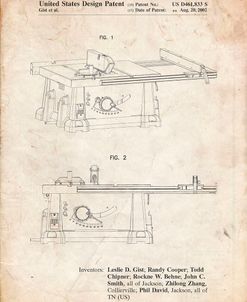 PP999-Vintage Parchment Porter Cable Table Saw Patent Poster
