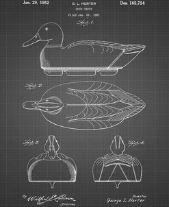 PP1001-Black Grid Propelled Duck Decoy Patent Poster