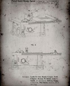PP999-Faded Grey Porter Cable Table Saw Patent Poster