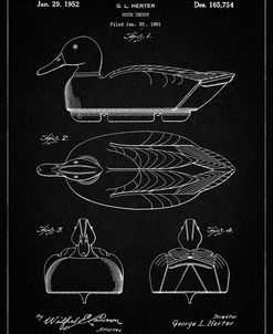 PP1001-Vintage Black Propelled Duck Decoy Patent Poster