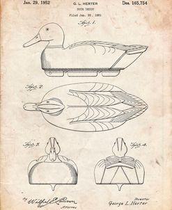 PP1001-Vintage Parchment Propelled Duck Decoy Patent Poster