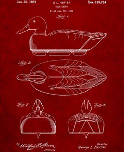 PP1001-Burgundy Propelled Duck Decoy Patent Poster