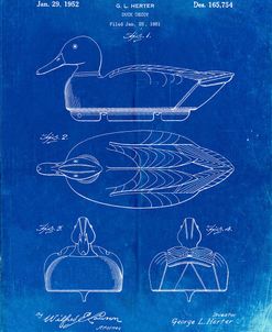 PP1001-Faded Blueprint Propelled Duck Decoy Patent Poster