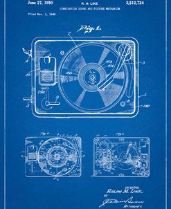 PP1009-Blueprint Record Player Patent Poster