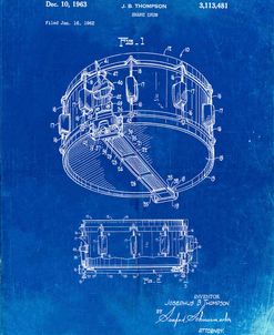 PP1018-Faded Blueprint Rogers Snare Drum Patent Poster