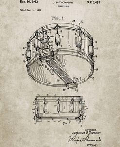 PP1018-Sandstone Rogers Snare Drum Patent Poster